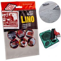 Placa de linóleo grabado, 2 uds. Essdee para manualidades GRIS 20x15 cm