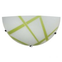 Energy - Placa de vidrio apliques ganchos cromados blanco verde 30x10xh.15 cm