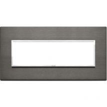 Eikon evo placca 7 mÓdulos de aluminio color pegado gris 21657.03