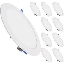 Placa Downlight led Circular Plana 20W 1800LM 3000K Corte 205mm Blanco Cálido 3000K - Pack 10 Ud.