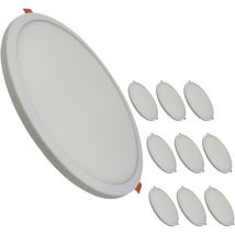 Placa Downlight led Circular Plana 20W 1800LM Corte Ajustable 50-180mm Blanco Cálido 3000K - Pack 10 Ud.