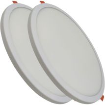 Led Atomant Sl - Placa Downlight led Circular Plana 20W 1800LM Corte Ajustable 50-180mm Blanco Cálido 3000K - Pack 2 Ud.
