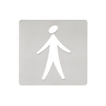 Placa Sealizacion Baño 120X120Mm Hombre Adh. Acero Inox Ais