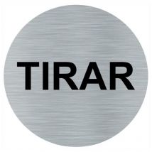 FERPASA placa tirar aluminio adhesivo redondo 75mm , Placa letrero aluminio redondo ( Tirar )Tamaño:75mmColor aluminioAdhesiva.