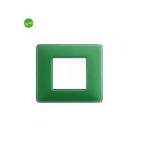 Placca 2 posti 3 moduli tond - q verde pastello.