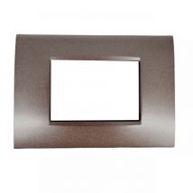 Placca 3 moduli testa di moro marrone scuro per Bticino Living air compatibile metallo