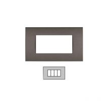 Placca 4 Posti - Colorazione Testa Di Moro - Compatibile Living Light - tot