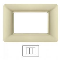 Placca 3 Posti Oro Opaco matix AM4803 / 503SA Compatibile