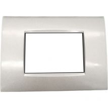 Placche compatibili bticino livinglight air placca quadra per supporti LN4703C 4 Posti - silver tech T03