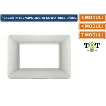 Placca in tecnopolimero silver compatibile con serie bticino matix 3 - 4 - 7 moduli - Numero Moduli: 7 moduli