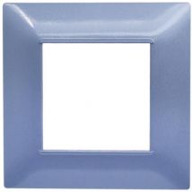 Placche compatibili vimar plana 2 3 4 7 posti T22 - 2 posti- azzurro metalizzato