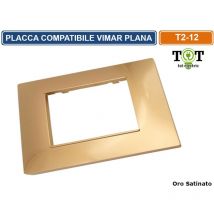 Placca in tecnopolimero oro satinato compatibile con serie vimar plana 2 - 3 - 4 - 7 moduli - Numero Moduli: 7 moduli