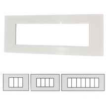 Placca 7 Posti Bianca Satinata - Compatibile Living Light TOT