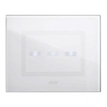 AVE - Placca Touch in vetro 3 moduli per 3 comandi a scomparsa colore Bianco finitura lucida 44PVTC3BL
