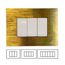 Placca Oro Satinato 3 Posti matix Compatibile-3 Posti