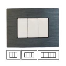 Placca Grigio Satinato 6 Posti matix Compatibile-6 Posti