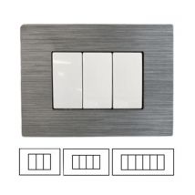 Placca Grigio Chiaro Satinato 3 Posti MATIX Compatibile-3 Posti