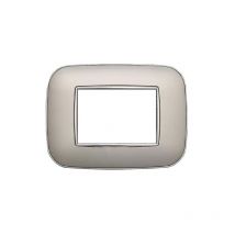 Kompatible abdeckrahmen Bticino Axolute 3 module kunststoff silber farbe Orbis serie Moon Ettroit AN91306