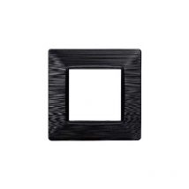 Ettroit - Plaque compatibles Vimar Plana 2 modules plastique couleur noir satiné EV85214