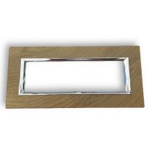 Placca Da Parete 6 Moduli Compatibile Matix Placchetta Effetto Legno Bambu C4806