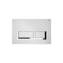 Placca di comando per bagno - modello rettangolare per cassetta rak ecofix colore bianco - cromo