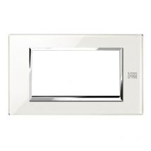 Placca in vetro Urmet Simon Expì bianco neve 4 moduli 13004.BN