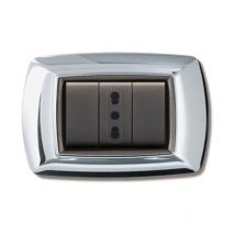 Placca life mod. living plastica cromo 3P. Prezzo per 1 pezzo.