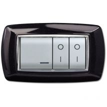 Placca life mod. living plastica nero glitter 4 posti