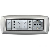 Placca life mod. living plastica alluminio chiaro 7 posti