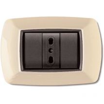 Placca life mod. living plast. avorio 3p
