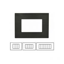 Placca Nero Satinato 3 Posti MATIX Compatibile-3 Posti