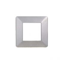 Ettroit - Plaque compatibles Vimar Plana 2 modules plastique couleur argent EV83206