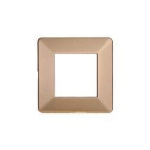 Ettroit - Plaque compatibles Vimar Plana 2 modules plastique couleur or EV83211