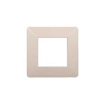 Plaque compatibles Vimar Plana 2 modules plastique couleur sable Ettroit EV83209