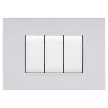 Placche compatibili con Bticino living light placca 3 4 7 moduli vari colori per supporti LN4703 e N4703 ST01 - 7 Posti - Bianco