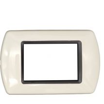 Placche compatibili supporti Bticino Living International light 3 4 7 posti moduli nero bianco legno noce grigio scuro avorio Avorio - 3 posti