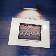 Tot Electric - Placche Vetro compatibili Bticino Matix placca 3 4 6 moduli posti supporti 503SA T01 - 3 posti - Bianco