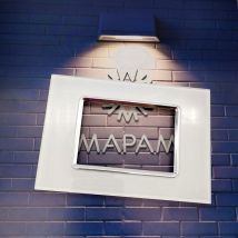 Tot Electric - Placche Vetro compatibili Bticino Matix placca 3 4 6 moduli posti supporti 503SA T01 - 6 posti - Bianco