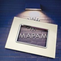 Placche Vetro compatibili per supporti Vimar Plana placca 3 4 7 moduli posti T05 - 7 posti - Champagne