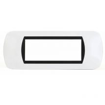 Placca Interruttore Luci Bianca 7 Moduli Compatibile Living Placchetta c6607wht