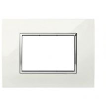 Placca Interruttore 3 Moduli Copri Placchetta Bianca Copripresa C4803 wht