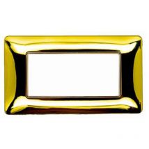 Placchetta Placca Oro Lucido 4Moduli Compatibilie Matix Copripresa C8804 sgld