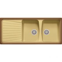 Evier de cuisine granit a 2 bacs plus egouttoir PLADOS SP1162Â Terre de France