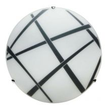 Energy - Plafón de cristal blanco negro Diámetro 30 cm
