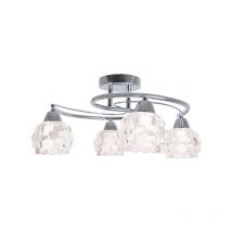 Interlusa - Plafón tulipa glass 4xE14 Al.23,1xD.50cm Cromo