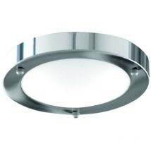 Searchlight - 1 ljus taklampa fr badrum i krom rund med kupolformad glasblandare IP44, E27