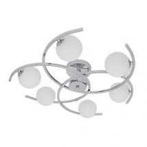 Senko - Plafonnier 6 Lumières Modèle Conil Couleur Chrome Fabrilamp