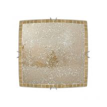 Plafon Cuadrado modelo Tenor de 3 luces Mosaico dorado FABRILAMP
