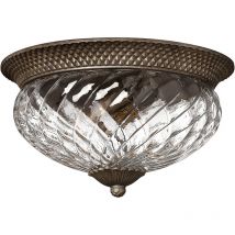Plantation 3 Ljus Large Semi Flush Ceiling Light Pearl Bronze, E27 - Elstead