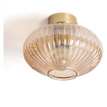 Ledkia - Plafón de Techo Metal y Cristal Basile Ámbar